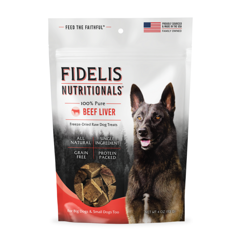 Fidelis Nutritionals 100% Pure Freeze-Dried Beef Liver dog treats resealable bag