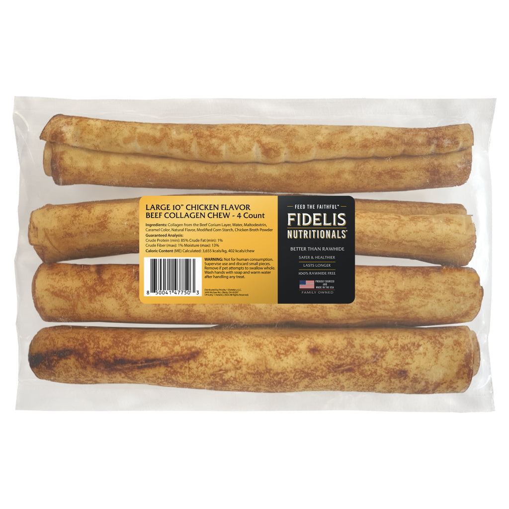 Large 10" Chicken Flavor Beef Collagen Chew