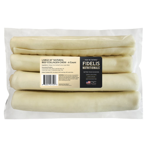 Large 10" Natural Beef Collagen Chew
