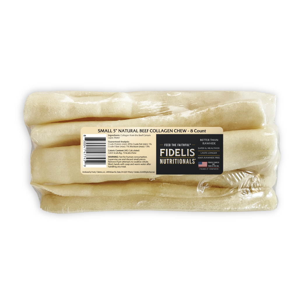 Small 5" Natural Beef Collagen Chews