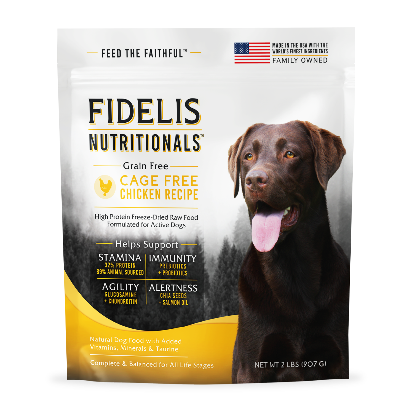 Fidelis Nutritionals Grain Free Cage Free Chicken Recipe Freeze Dried Raw dog food bag