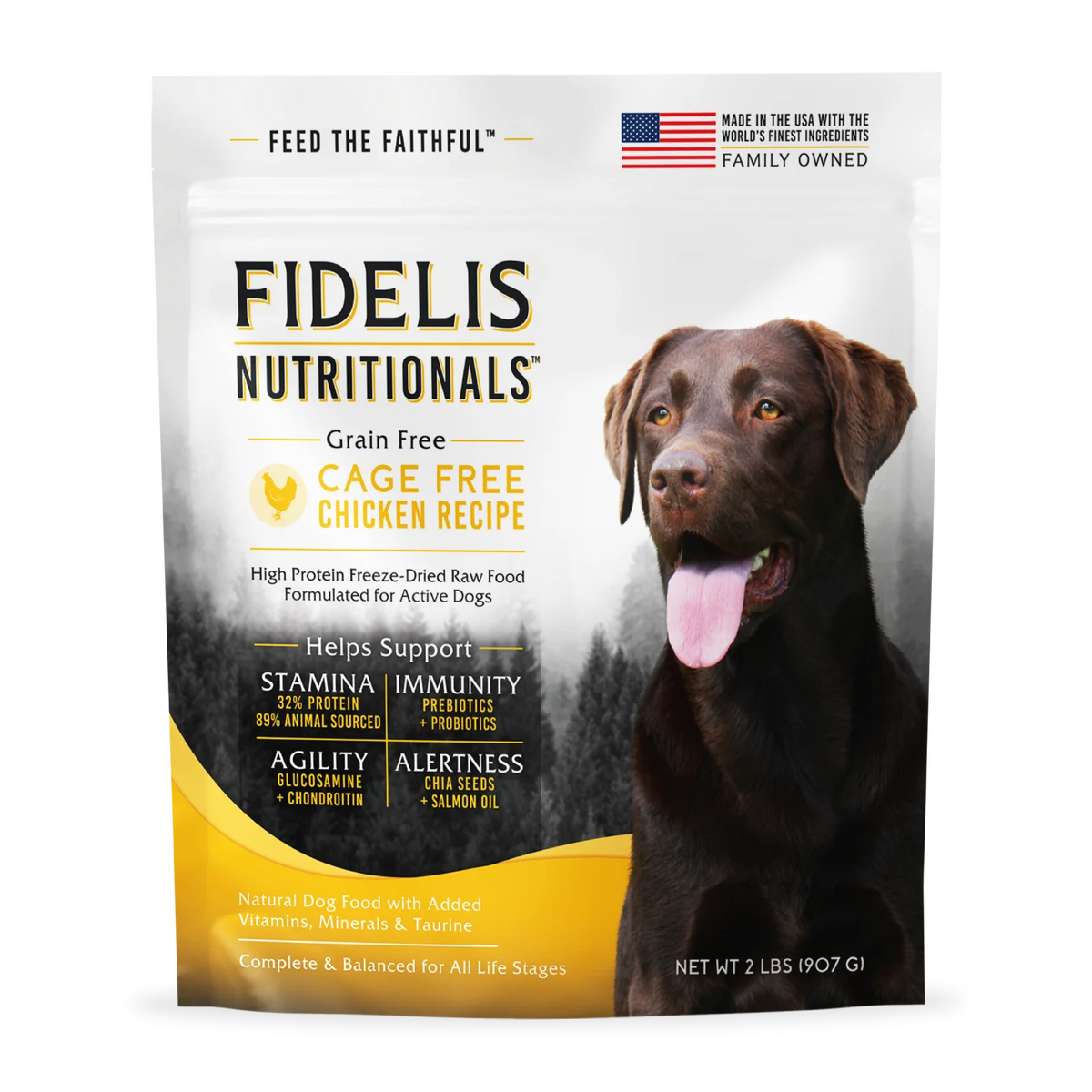 Fidelis Freeze Dried Raw Chicken 2 LB bag, sold as a 4 bag case