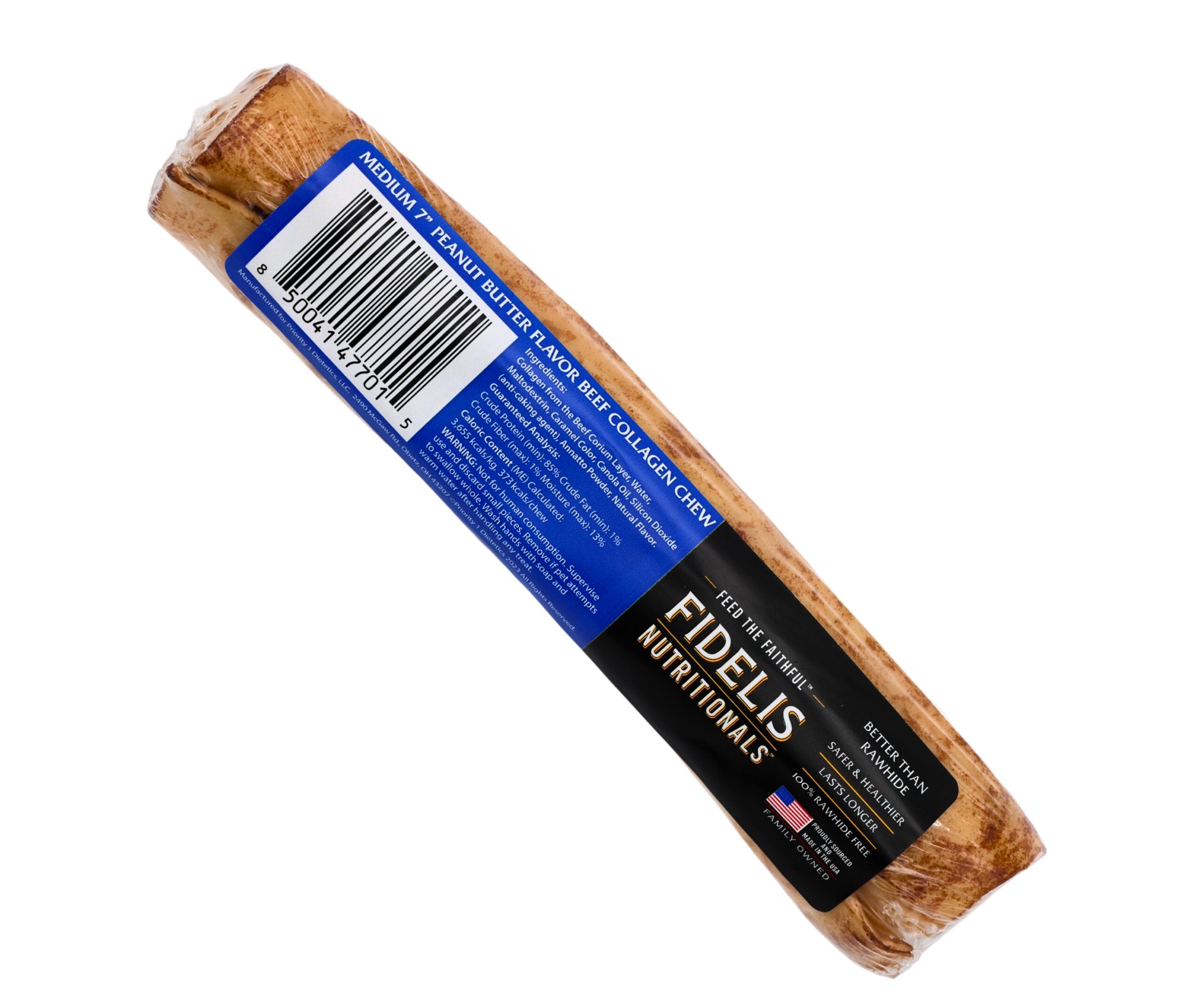 Medium 7" Peanut Butter Beef Collagen Chew