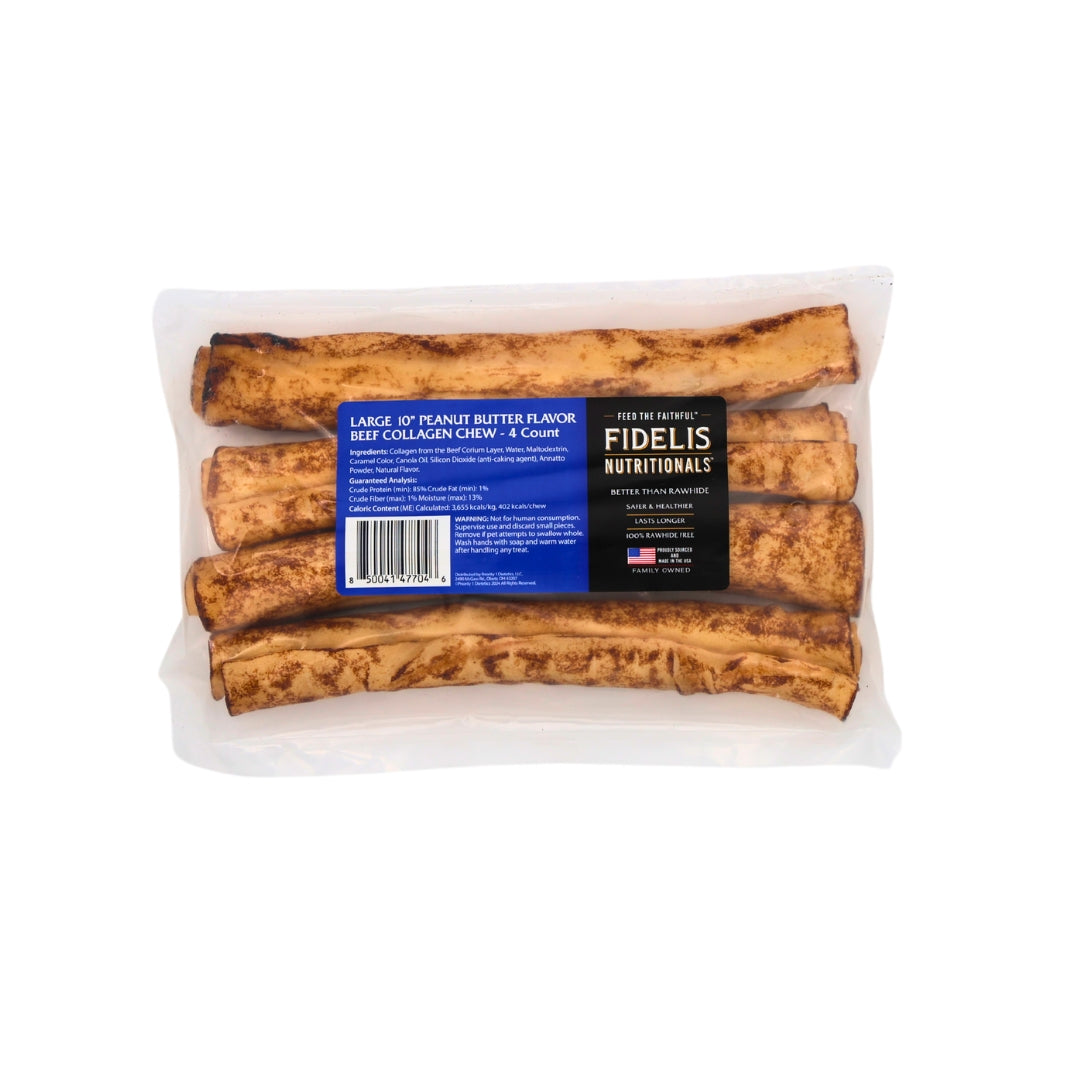 Large 10" Peanut Butter Beef Collagen Chew