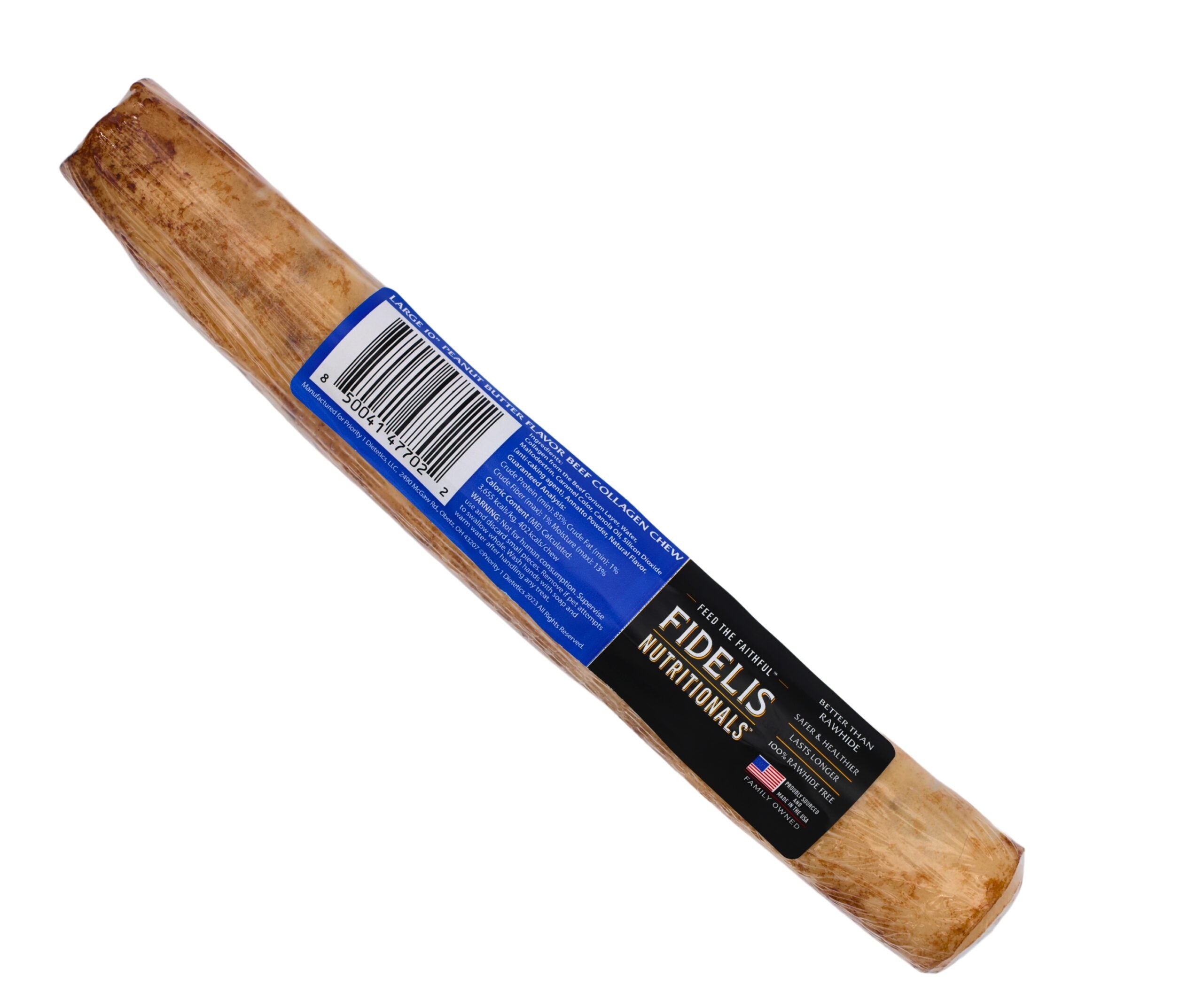 Large 10" Peanut Butter Beef Collagen Chew