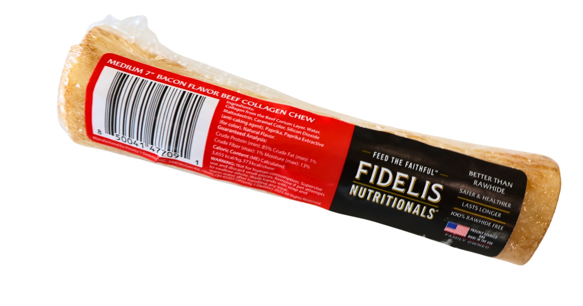 Medium 7 Inch Bacon Beef Collagen Chew