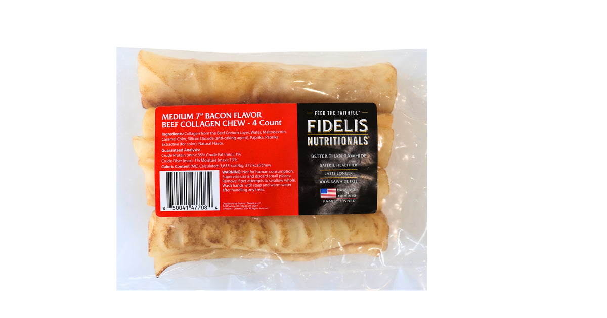 Medium 7 Inch Bacon Beef Collagen Chew