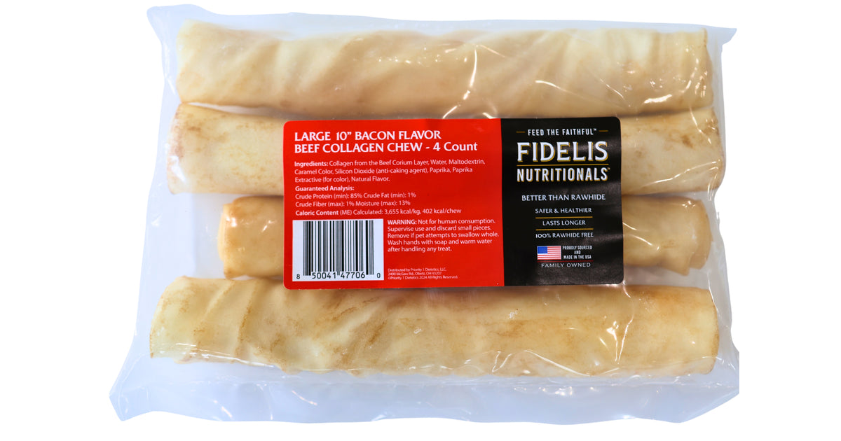 Large 10 Inch Bacon Beef Collagen Chew